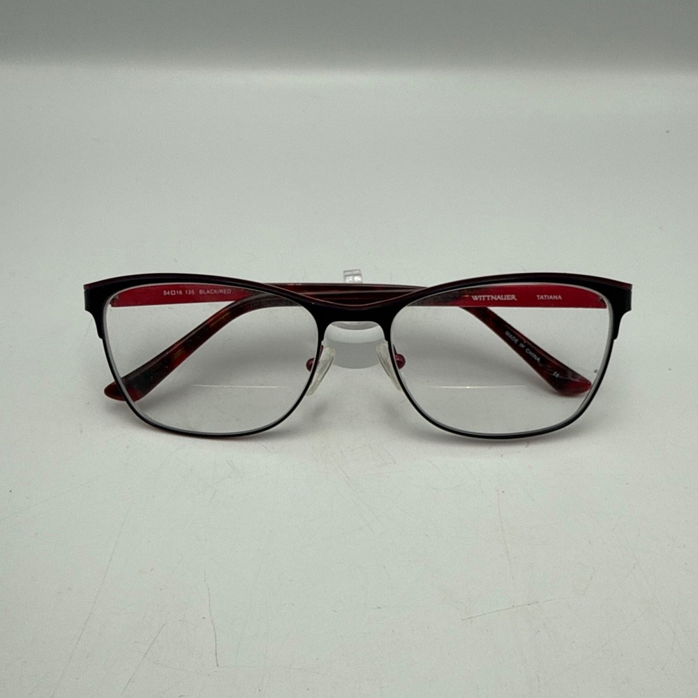 Wittnauer Tatiana Eyeglasses Black Red Tortoise Rectangular Frames 54-16-135